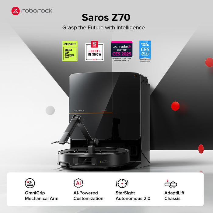 robot odkurzający roborock saros z70 z ramieniem mechanicznym omnigrip