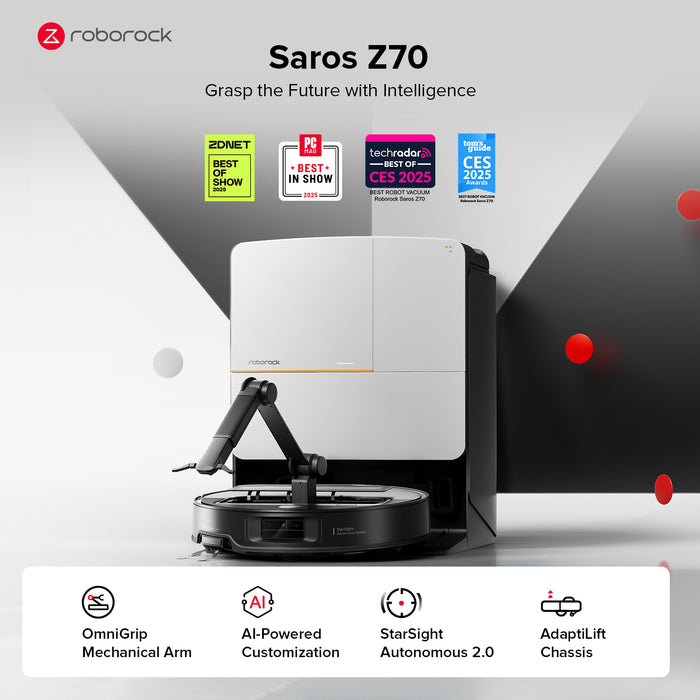 robot odkurzający roborock saros z70 z ramieniem mechanicznym omnigrip